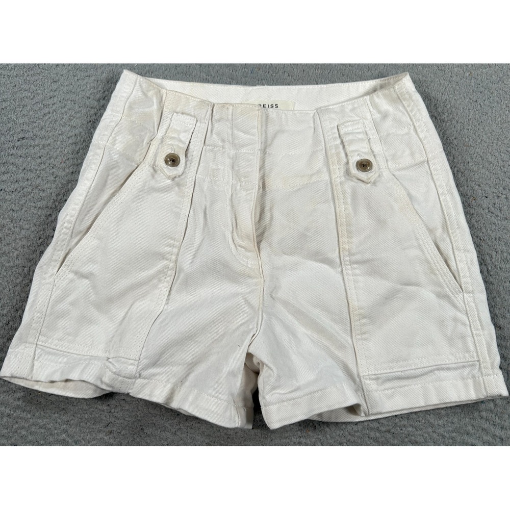 Reiss Shorts Women's 6 Beige Cotton Denim Bermuda Casual Summer Workwear Utility